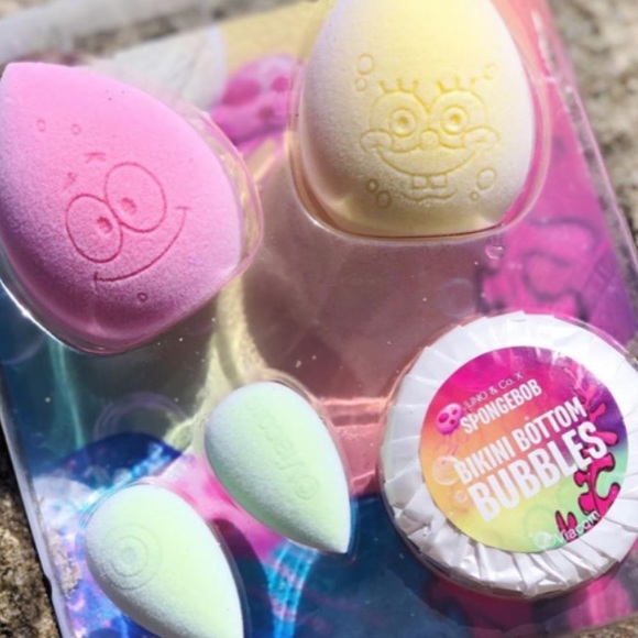 Juno & Co Spongebob Microfiber Beauty Sponge Blender Set & Cleanser BNIB - Picture 13 of 16